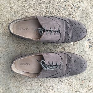 Merona Gray Suede Women’s Oxford Shoes Size 8.5